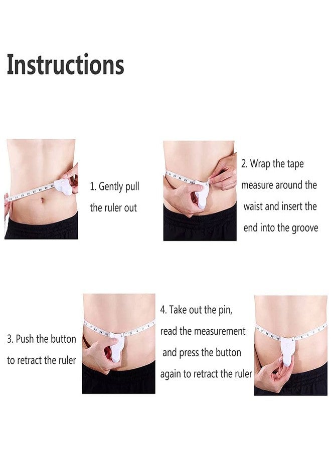 MSA Measuring Tape for Body Measure with Lock Pin Push Button 150 cm Long Tap for Fitness/Sewing/Tailoring materials White Retractable inch tape Fat Measurement (PACK OF 1) easy to use (MULTICOLOR) - Image 5